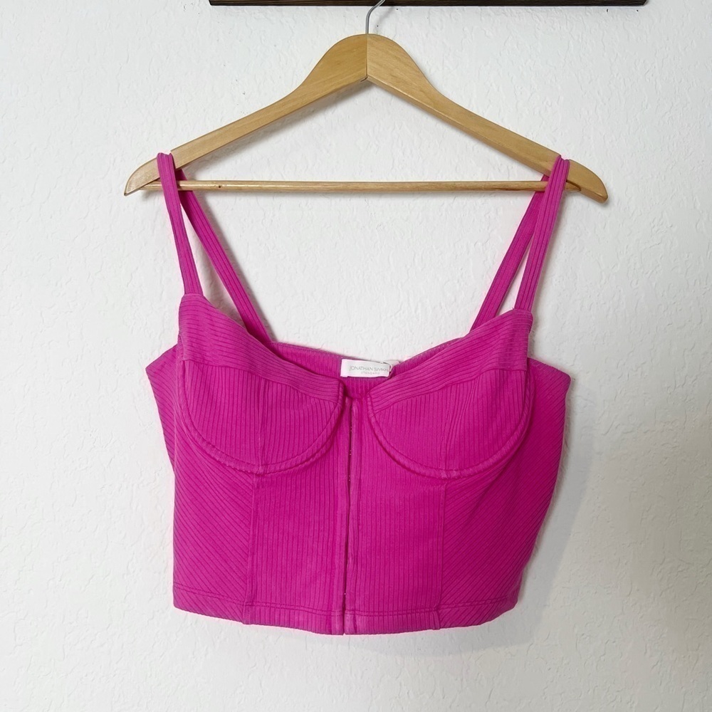Jonathan Simkhai Dee Bustier Top in Opera Pink - Picture 3 of 7
